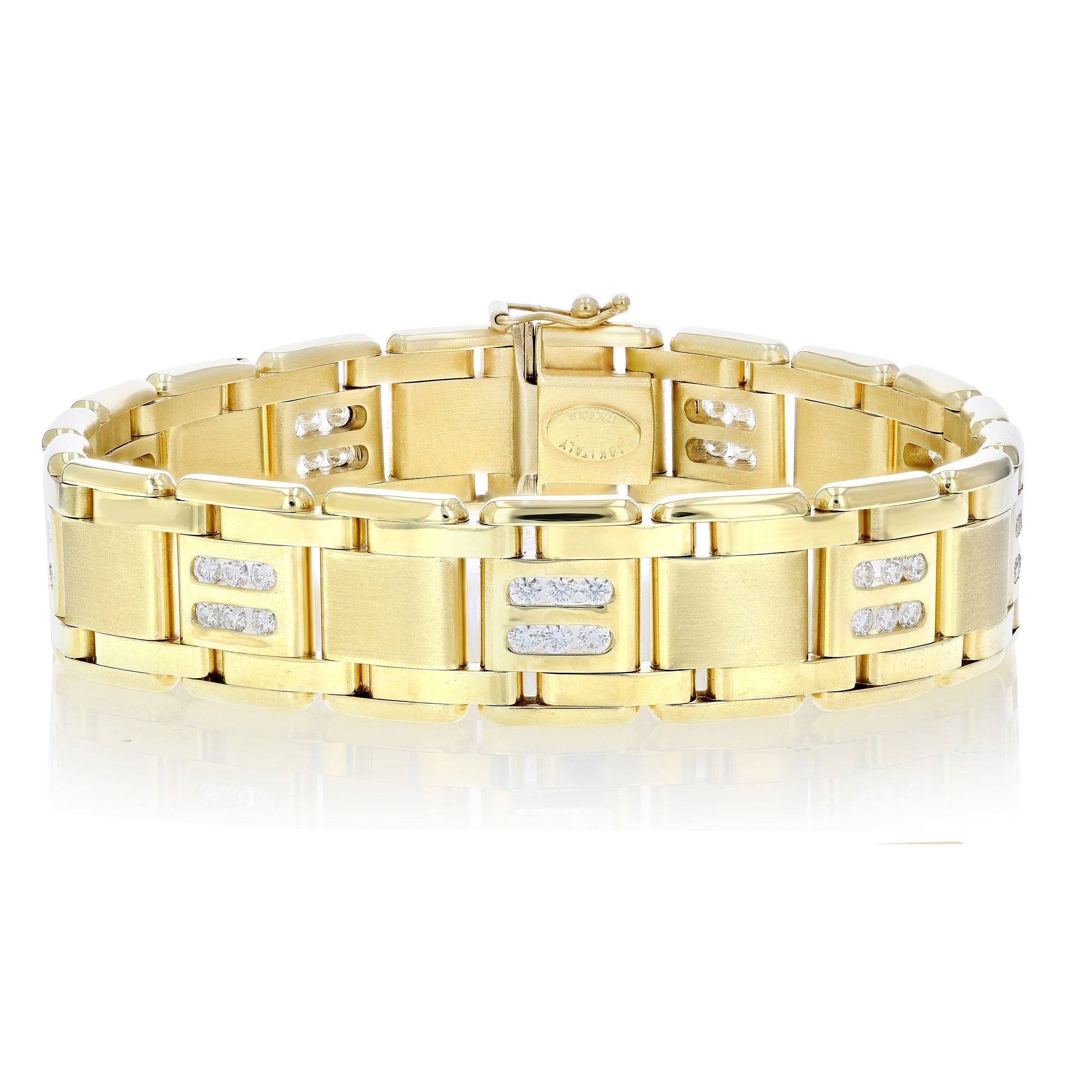 2.60 cttw Men's Diamond Bracelet Italian 14K Yellow Gold VS2-SI1 Clari -  Vir Jewels